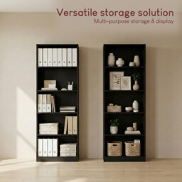 Vida Designs Bookcase Cambridge 5 Shelves Black Extra Large - thumbnail 3