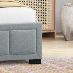Vida Designs Bed Frame Vanita Fabric Light Grey Double - thumbnail 6