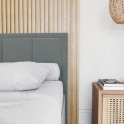 Vida Designs Bed Frame Vanita Fabric Light Grey Double - thumbnail 3