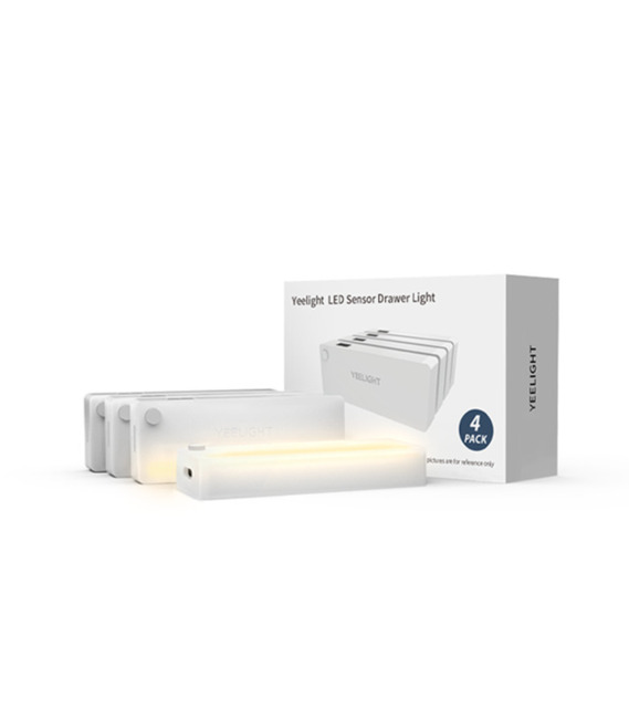Yeelight LED Sensor Drawer Light (4 pack) – Magnetic Rechargeable Wireless Cabinet & Under Drawer Motion Sensor Light with Warm Glow