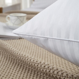Meeallhome Satin-stripe Breathable Down Alternative Microfiber Filled pillow  50*75cm*2 White - thumbnail 5