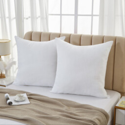 Meeallhome Satin-stripe Breathable Down Alternative Microfiber Filled pillow  50*75cm*2 White - thumbnail 2