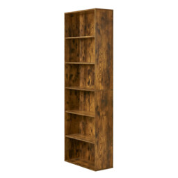 JOYFURNOS Bookshelf with 6 Shelves, Bookcase, for Home Office, Bedroom, Living Room, Study, Rustic Brown - thumbnail 1