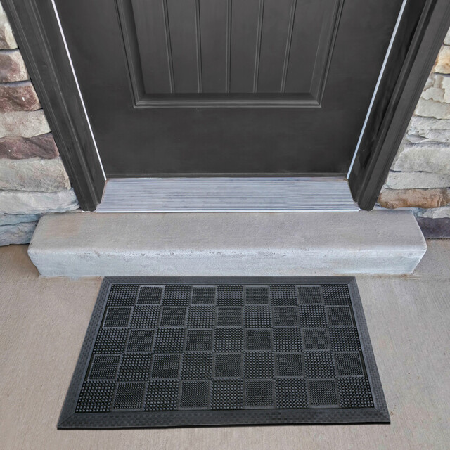 Likewise Doormat Hi-Lo Chequer Rubber 40x70cm - image 1
