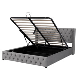 URBAN MEUBLE Velvet Series Upholstered Bed Hydraulic Storage Bed 150x200cm - thumbnail 2