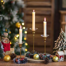 Glass Bobeches for Candlestick Holders, 3 PCS Candle Drip Protectors Candle Rings for Tapers, Candle Drip Catcher for Candle Stick Candle Holder for Wedding Party Church Home (Round, Clear) - thumbnail 7