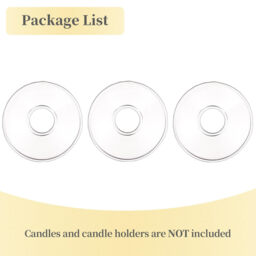 Glass Bobeches for Candlestick Holders, 3 PCS Candle Drip Protectors Candle Rings for Tapers, Candle Drip Catcher for Candle Stick Candle Holder for Wedding Party Church Home (Round, Clear) - thumbnail 3