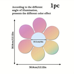 1 piece of PVC mirror with irregular wave acrylic rainbow effect, 30.8CM, for room decoration and aesthetics. - thumbnail 2