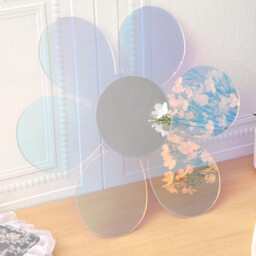 1 piece of PVC mirror with irregular wave acrylic rainbow effect, 30.8CM, for room decoration and aesthetics. - thumbnail 4