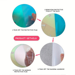1 piece of PVC mirror with irregular wave acrylic rainbow effect, 30.8CM, for room decoration and aesthetics. - thumbnail 6
