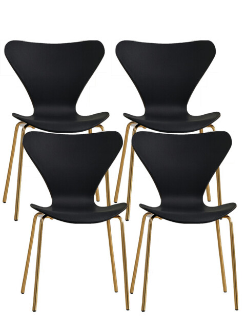 Interiors by Premier Dining Chair Laila Black/Gold Effect 4pcs - image 1