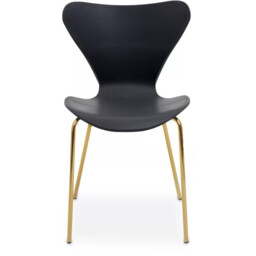 Interiors by Premier Dining Chair Laila Black/Gold Effect 4pcs - thumbnail 3