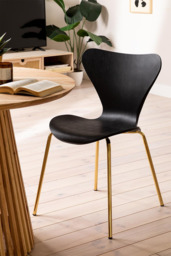 Interiors by Premier Dining Chair Laila Black/Gold Effect 4pcs - thumbnail 2