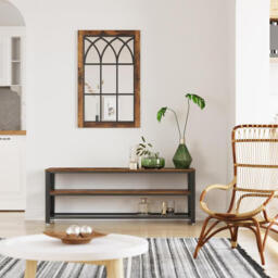 JOYFURNOS TV Stand Rustic Brown/Black - thumbnail 5