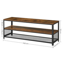 JOYFURNOS TV Stand Rustic Brown/Black - thumbnail 3