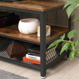 JOYFURNOS TV Stand Rustic Brown/Black - thumbnail 2