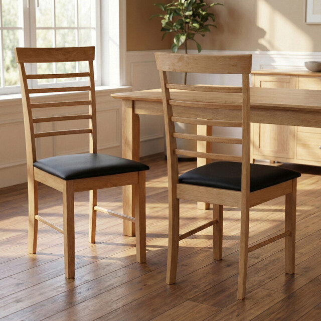 Dining Chairs Hanover Oak/Black 2pcs