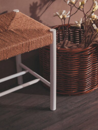 Interiors by Premier Stool Bandar Beech Wood & Hemp Rope White/Natural - thumbnail 4