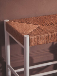 Interiors by Premier Stool Bandar Beech Wood & Hemp Rope White/Natural - thumbnail 5
