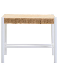 Interiors by Premier Stool Bandar Beech Wood & Hemp Rope White/Natural - thumbnail 3