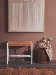 Interiors by Premier Stool Bandar Beech Wood & Hemp Rope White/Natural