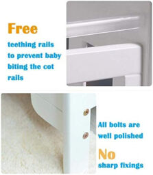 mcc direct Grey Wooden Baby Cot Bed & Rollaway Drawer & Aloe Vera Water Repellent Mattress (Orlando Drawer) - thumbnail 3