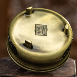 JU7CER 1PC Alloy Golden Lotus Incense Burner with Lid - Classic Style, Ideal for Christmas Home Decoration and Floor Display, Incense Holder - thumbnail 3