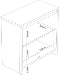 Galano Iris 2 Door Sideboard – Storage Cabinet for Living Room & Kitchen – Space Saving Side Unit with Arylic Mirror Doors, Modern Side Board Organizer - Grey - thumbnail 7