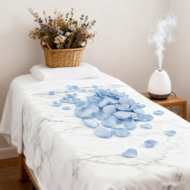 200PCS 1.5in/3.8cm Artificial Flower Petals Silk Rose Flower Petals for Valentine's Day,Flower Petals to Throw at Wedding, Flower Girl, Dinner Table Centerpieces(blue) - image 1