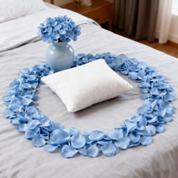 200PCS 1.5in/3.8cm Artificial Flower Petals Silk Rose Flower Petals for Valentine's Day,Flower Petals to Throw at Wedding, Flower Girl, Dinner Table Centerpieces(blue) - thumbnail 5