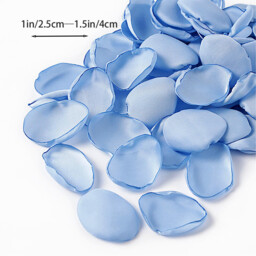 200PCS 1.5in/3.8cm Artificial Flower Petals Silk Rose Flower Petals for Valentine's Day,Flower Petals to Throw at Wedding, Flower Girl, Dinner Table Centerpieces(blue) - thumbnail 2