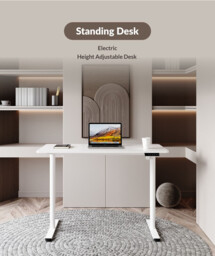 Loctek Ergonomic Standing Seat Stand Desk Lifting Table Electric Height Adjustable Desk 120*60cm, White - thumbnail 3
