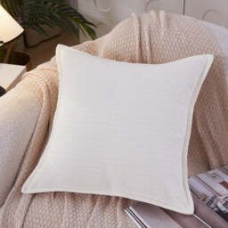 MEROPE, Polyester Classic Multicolor Cushion Cover, 50x50cm, white, 1pack - thumbnail 1