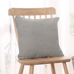 Deconovo faux linen cushion cover light grey color 45*45cm 1pc - thumbnail 4