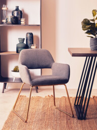 Interiors by Premier Dining Chair with Arms Stockholm Grey/Gold Effect - thumbnail 3