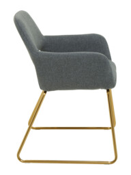 Interiors by Premier Dining Chair with Arms Stockholm Grey/Gold Effect - thumbnail 4