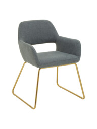 Interiors by Premier Dining Chair with Arms Stockholm Grey/Gold Effect - thumbnail 2