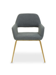 Interiors by Premier Dining Chair with Arms Stockholm Grey/Gold Effect - thumbnail 1