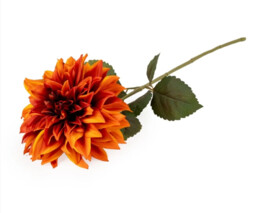 Candlelight Artificial Dahlia Flower Stem Orange 74cm - thumbnail 1