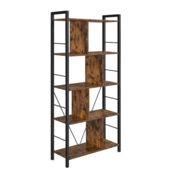 JOYFURNOS Bookshelf, Bookcase, 5-Tier Living Room Shelf, Industrial Storage Shelf - thumbnail 1