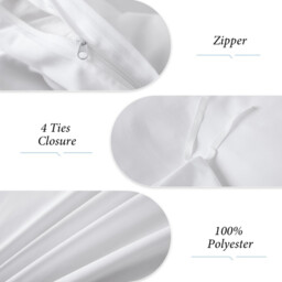 LeBonsoir White Bedding Duvet Cover Set，260x220cm/60x80cmx2 Breathable Durable Soft Comfy， with Zip， 3 Pieces， Includes 1 Duvet Cover & 2 Pillowcases，NO Comforter - thumbnail 5