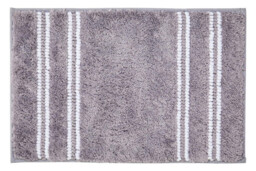 Maison by Premier Bath Mat Soak Microfibre Tufted Stripe Grey 40x60cm