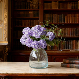 1Pc 13in/33cm Artificial 7-Head Hydrangea Silk Flower Silk Flower Living Room Bedroom Wedding Flower Arrangement Artificial Flower Decoration(purple) - thumbnail 4