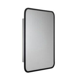 Croydex Bathroom Mirror With Storage - Stainless Steel Carcass with Matt Black Metal Frame Mirror Door, Fully Assembled (60 x 45cm) - thumbnail 6