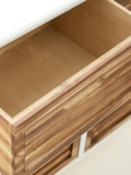 Interiors by Premier Storage Unit Portsmouth 6 Drawer White/Natural - thumbnail 2