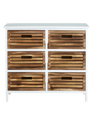 Interiors by Premier Storage Unit Portsmouth 6 Drawer White/Natural