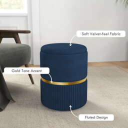 Homcom Ottoman Storage Velvet Luxe Teal/Gold - thumbnail 3