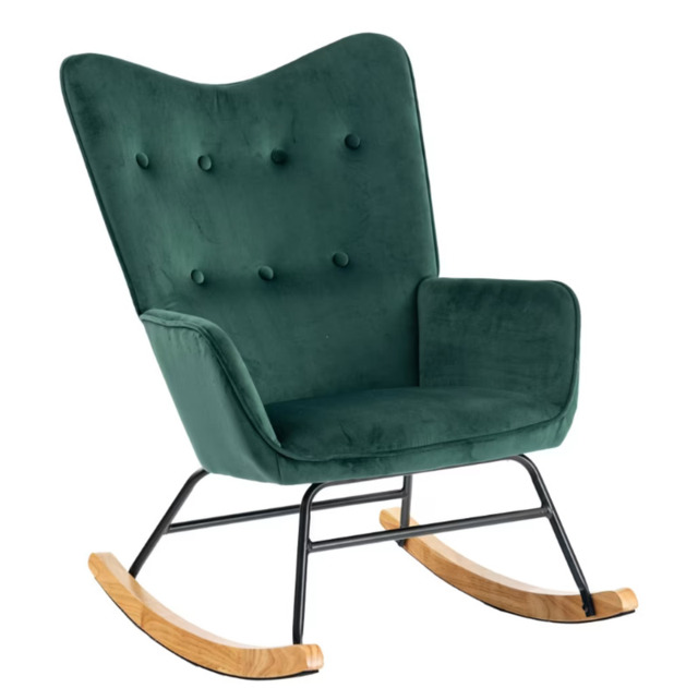 URBAN MEUBLE Velvet Rocking Chair Green - image 1