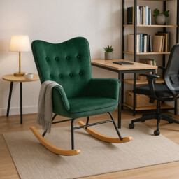 URBAN MEUBLE Velvet Rocking Chair Green - thumbnail 6