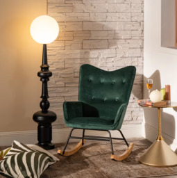 URBAN MEUBLE Velvet Rocking Chair Green - thumbnail 4
